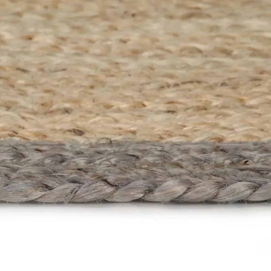 vidaXL Rond Tapijt – Grijs Jute – Ø150 cm – Duurzaam & Natuurlijk