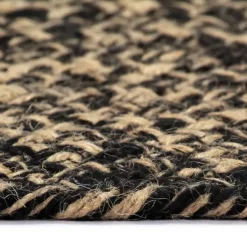 vidaXL Tapijt – Zwart Jute – Tijdloos Design – Natuurlijk Gevlochten