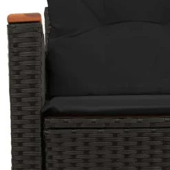 vidaXL Tuinbank 2-Zits – Zwart Polyrattan – 124x62x69 cm – Weerbestendig Design