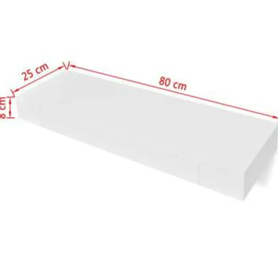 vidaXL Wandschap - met lade - zwevend - MDF - wit