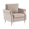 Fauteuils-Beliani VIETAS - Fauteuil - Beige - Fluweel