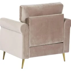 Fauteuils-Beliani VIETAS - Fauteuil - Beige - Fluweel