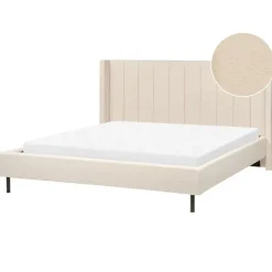 Beliani VILETTE - Tweepersoonsbed - Beige - 180 x 200 cm - Bouclé