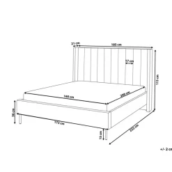 2-Persoons Bedden-Beliani VILETTE - Tweepersoonsbed - Beige - 160 x 200 cm - Bouclé