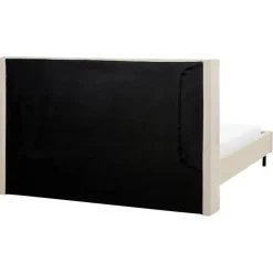 2-Persoons Bedden-Beliani VILETTE - Tweepersoonsbed - Beige - 160 x 200 cm - Bouclé
