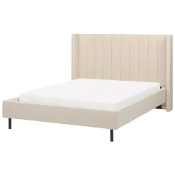 Twijfelaars-Beliani VILETTE - Tweepersoonsbed - Beige - 140 x 200 cm - Bouclé