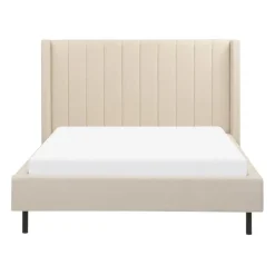 Twijfelaars-Beliani VILETTE - Tweepersoonsbed - Beige - 140 x 200 cm - Bouclé