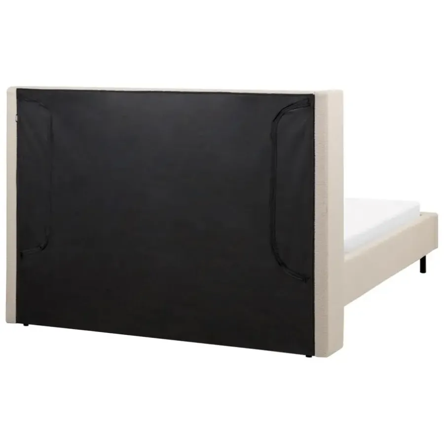 Twijfelaars-Beliani VILETTE - Tweepersoonsbed - Beige - 140 x 200 cm - Bouclé