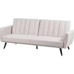Beliani VIMMERBY - Slaapbank - Beige - Polyester