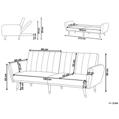 Beliani VIMMERBY - Slaapbank - Zwart - Polyester