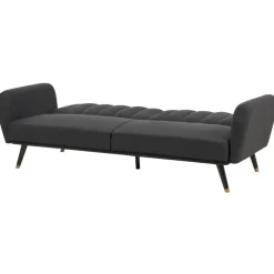 Beliani VIMMERBY - Slaapbank - Zwart - Polyester