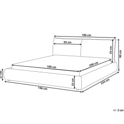2-Persoons Bedden-Beliani VINAY - Tweepersoonsbed - Beige - 180 x 200 cm - Corduroy
