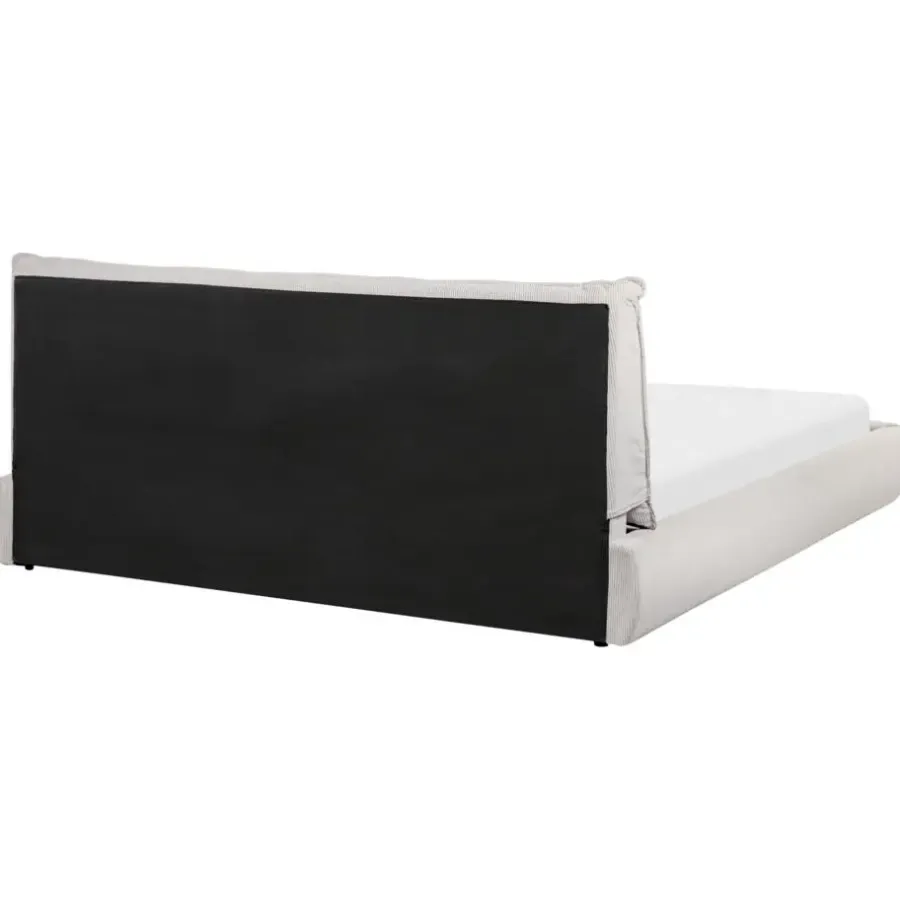2-Persoons Bedden-Beliani VINAY - Tweepersoonsbed - Beige - 180 x 200 cm - Corduroy
