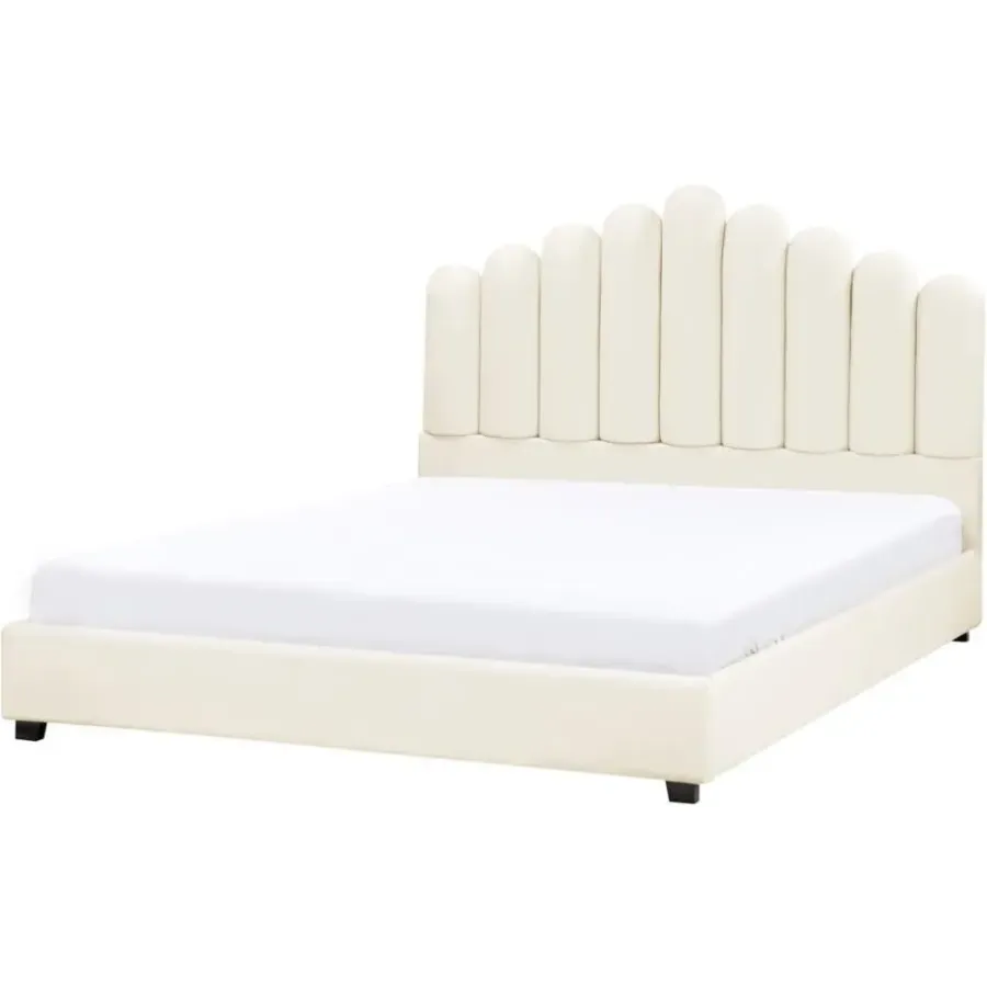 Beliani VINCENNES - Bed - Gebroken wit - 140 x 200 cm - Fluweel