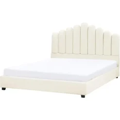 Beliani VINCENNES - Bed - Gebroken wit - 140 x 200 cm - Fluweel