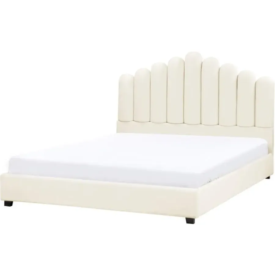Beliani VINCENNES - Bed - Gebroken wit - 140 x 200 cm - Fluweel