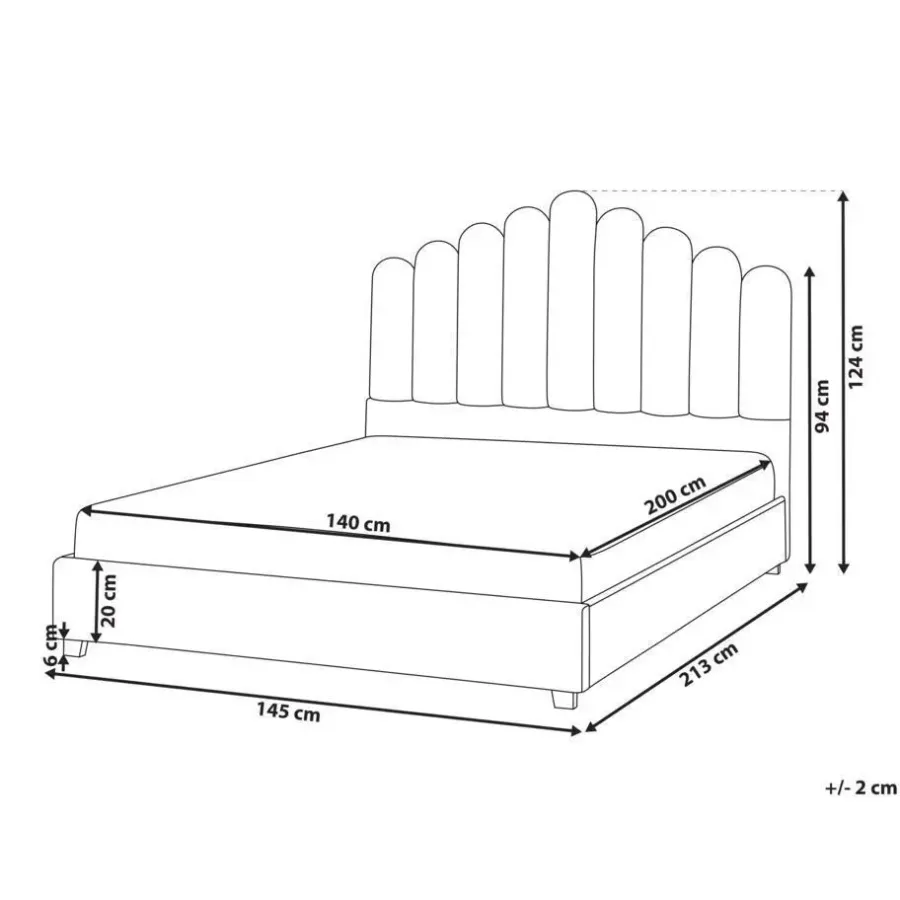 Beliani VINCENNES - Bed - Gebroken wit - 140 x 200 cm - Fluweel