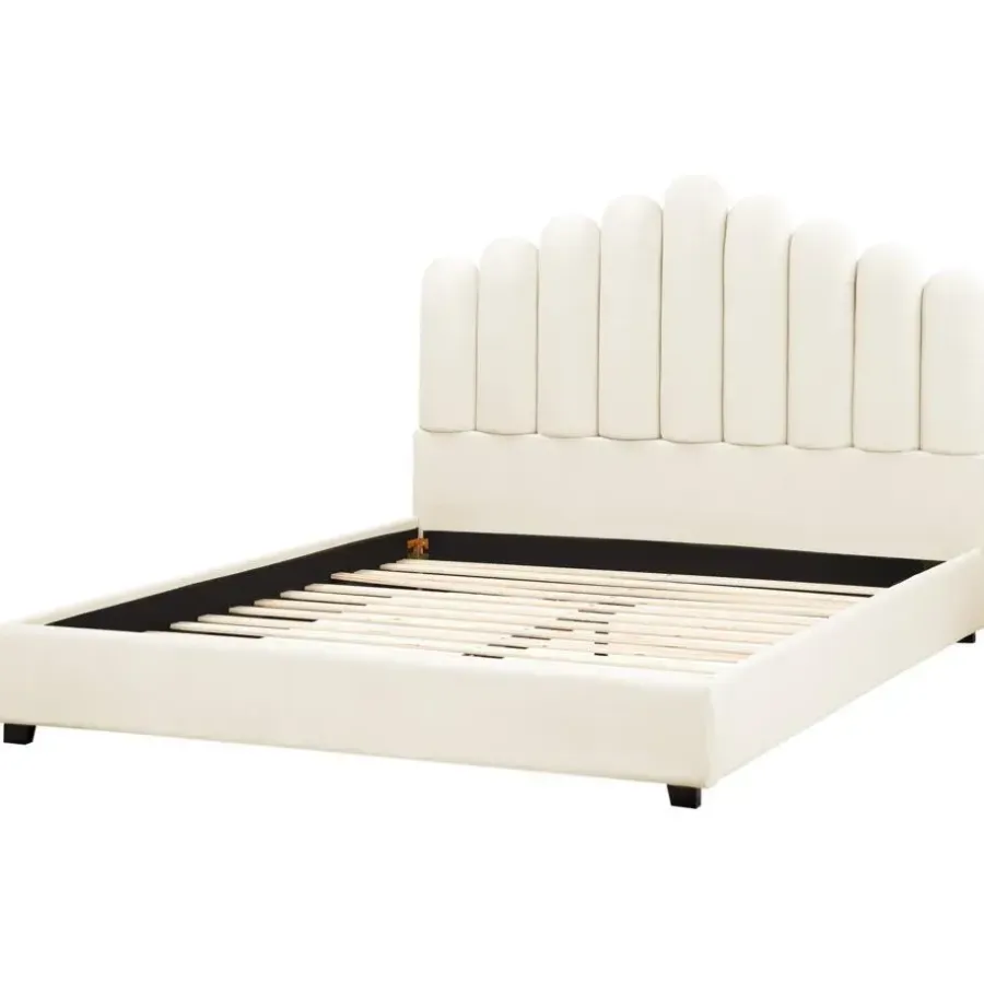 Beliani VINCENNES - Bed - Gebroken wit - 140 x 200 cm - Fluweel