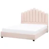 Twijfelaars-Beliani VINCENNES - Bed - Pastelroze - 140 x 200 cm - Fluweel