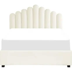Beliani VINCENNES - Bed met opbergruimte - Wit - 140 x 200 cm - Fluweel