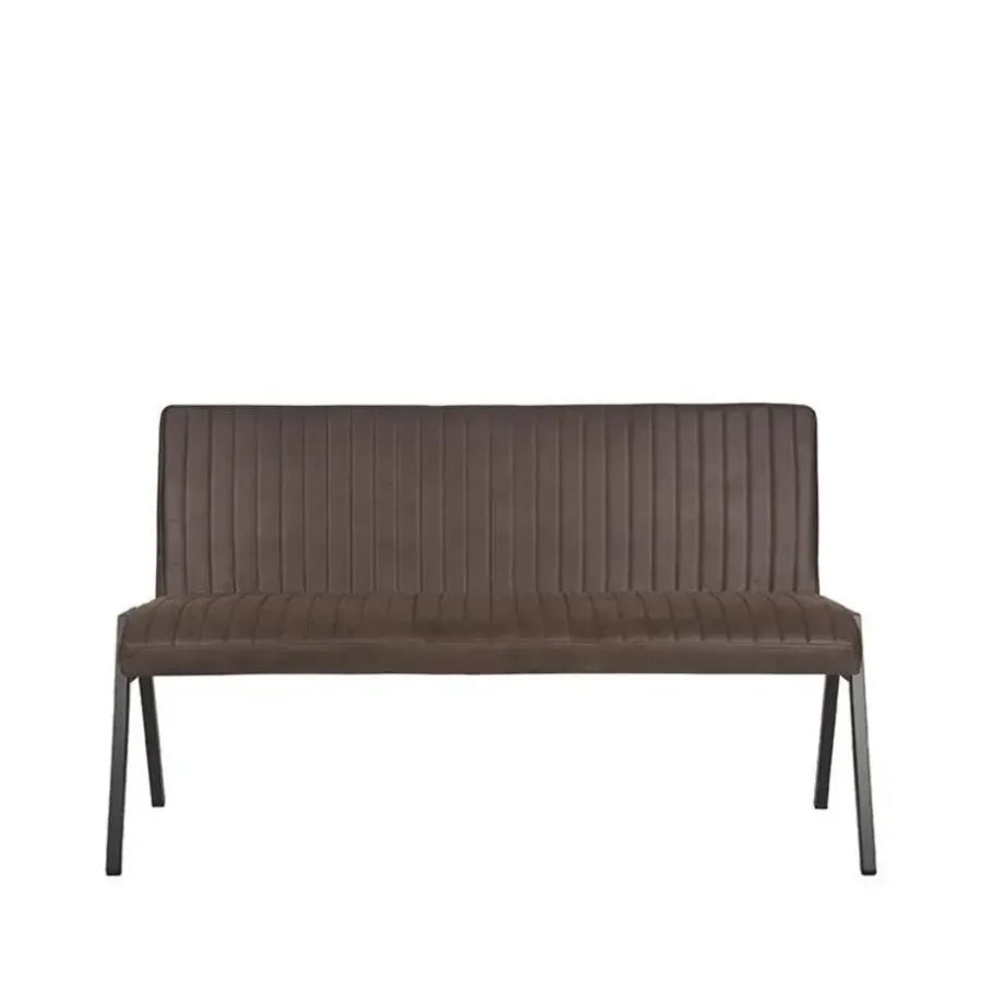 Eetkamerbanken-LABEL51 Vine Interior Eetkamerbank Paisley Antraciet Microvezel 145x62x86