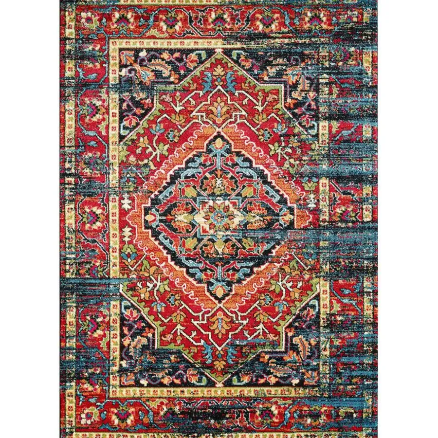 Muratap Vintage Marrakech Vloerkleed Zwart / Multi Laagpolig - 160x230 CM