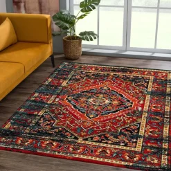Muratap Vintage Marrakech Vloerkleed Zwart / Multi Laagpolig - 160x230 CM