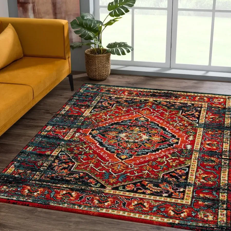 Vloerkleden|Laagpolige Vloerkleden-Muratap Vintage Marrakech Vloerkleed Zwart / Multi Laagpolig - 140x200 CM