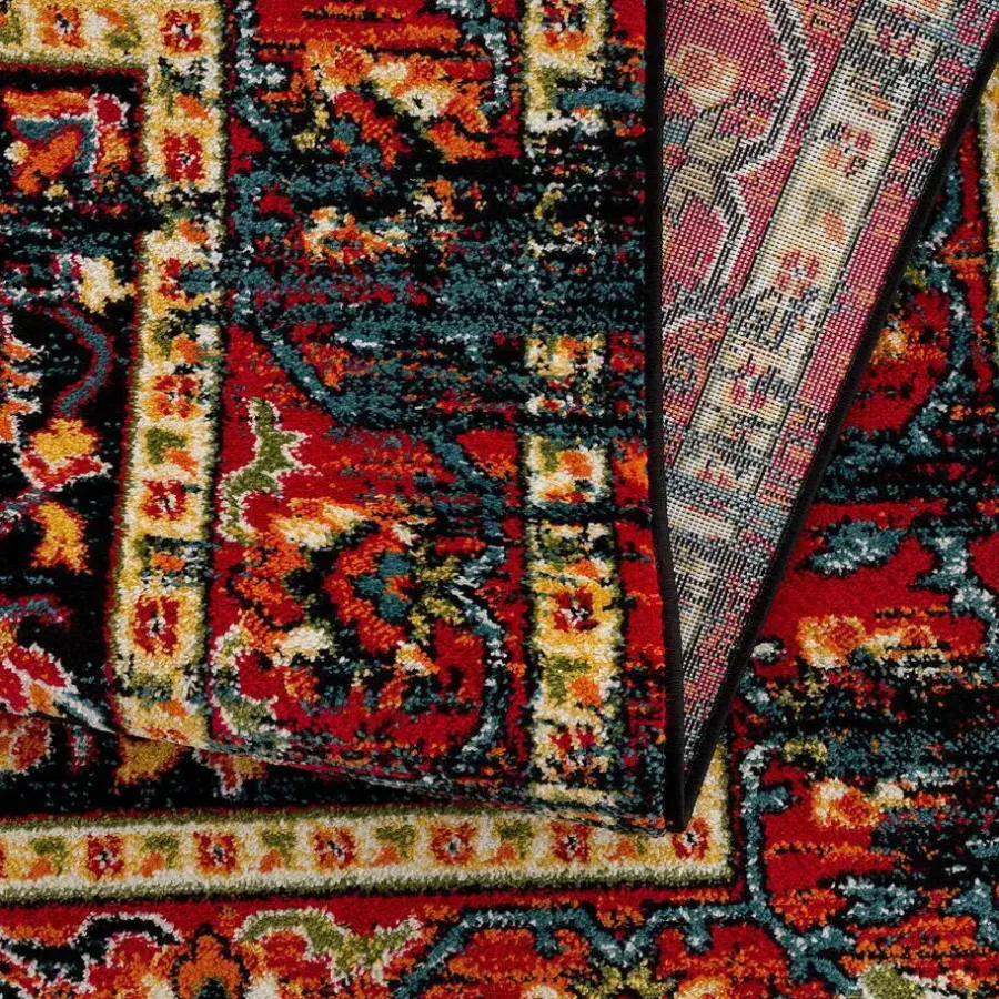 Vloerkleden|Laagpolige Vloerkleden-Muratap Vintage Marrakech Vloerkleed Zwart / Multi Laagpolig - 140x200 CM