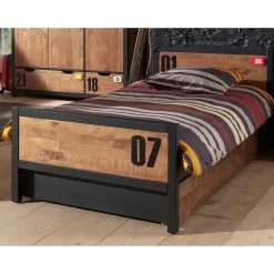 Vipack bed Alex met rolbed/opberglade - bruin/zwart