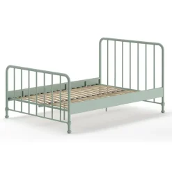 2-Persoons Bedden-Vipack bed Bronxx - olijfgroen - 140x200 cm