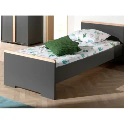 Kinderbedden-Vipack bed Londen - antraciet - 90x200 cm