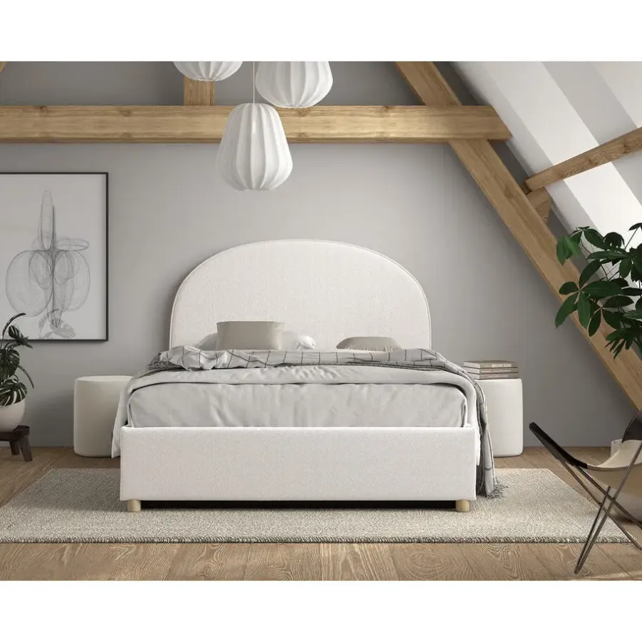 2-Persoons Bedden|Twijfelaars-Vipack bed Moon met opbergruimte - wit - 140x200 cm