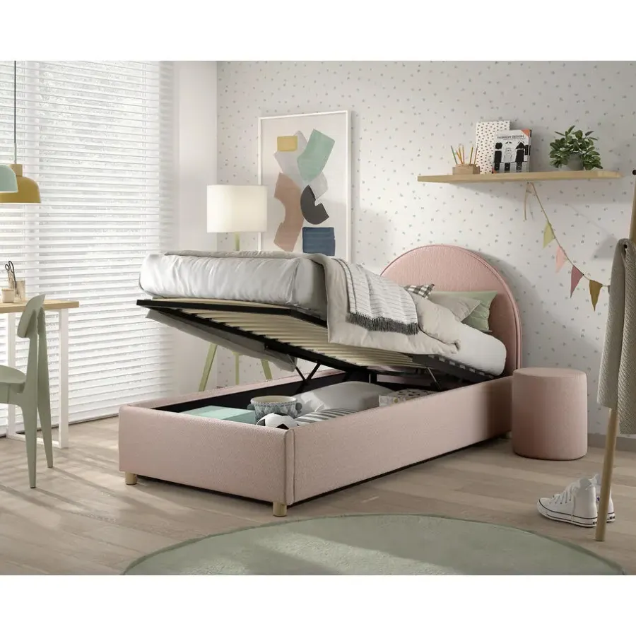 Leen Bakker Vipack bed Moon met opbergruimte - roze - 90x200 cm