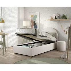 Kinderbedden|1-Persoons Bedden-Vipack bed Moon met opbergruimte - wit - 90x200 cm