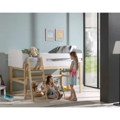 Vipack halfhoogslaper Kiddy - wit - 204,4x129,4x120 cm
