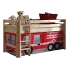 Kinderbedden-Vipack halfhoogslaper Pino met brandweerset - grenenhout