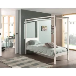 Vipack hemelbed Pino - wit - 207,6x97,3x190,5 cm
