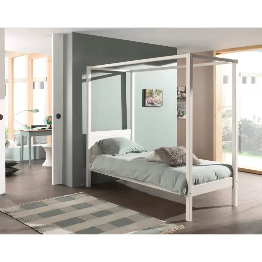 Vipack hemelbed Pino - wit - 207,6x97,3x190,5 cm