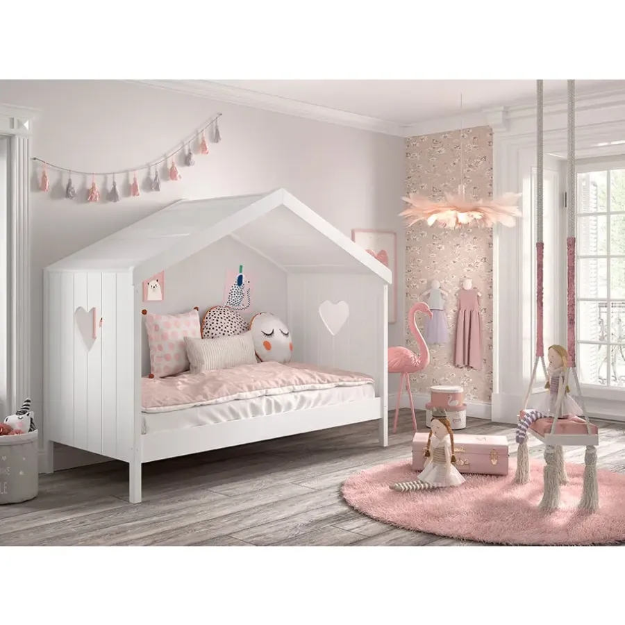 Vipack huisbed Amori zonder achterwand - wit - 90x200 cm