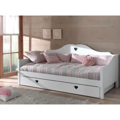 Kinderbedden-Vipack kajuitbed Amori met rolbed/opberglade - wit - 212x97x95 cm