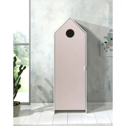 Kinderkledingkasten-Vipack kledingkast Casimi 1 deurs - roze - 171,5x57,6x37 cm