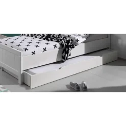 Vipack rolbed Erik op wielen - wit - 18,5x94x199 cm