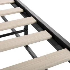 Beliani VIRY - Tweepersoonsbed - Zwart - 140 x 200 cm - Metaal