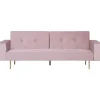 Beliani VISNES - Slaapbank 3-zits - Roze - Fluweel