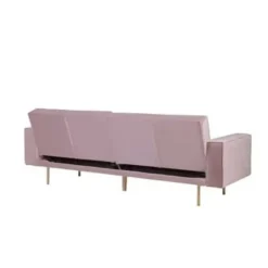 Beliani VISNES - Slaapbank 3-zits - Roze - Fluweel