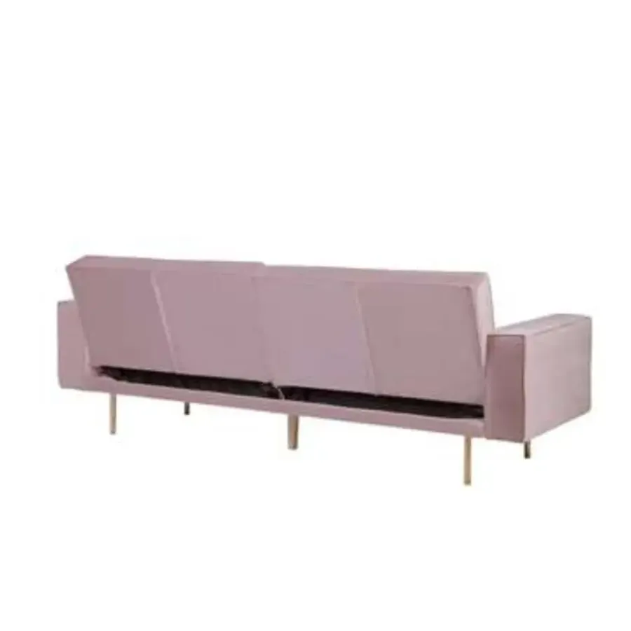 Beliani VISNES - Slaapbank 3-zits - Roze - Fluweel