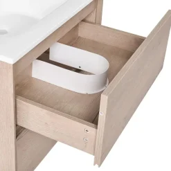 Wastafelkasten-Leen Bakker VITA - Wandgemonteerd meubel met wasbak - Lichtbruin - MDF