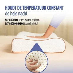 Hoofdkussens-Vitapur Hoofdkussen - Latex hoofdkussen - Verkoelend - 60x40 cm