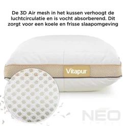 Hoofdkussens-Vitapur Kinderkussen - Traagschuim vulling - 40x60 cm